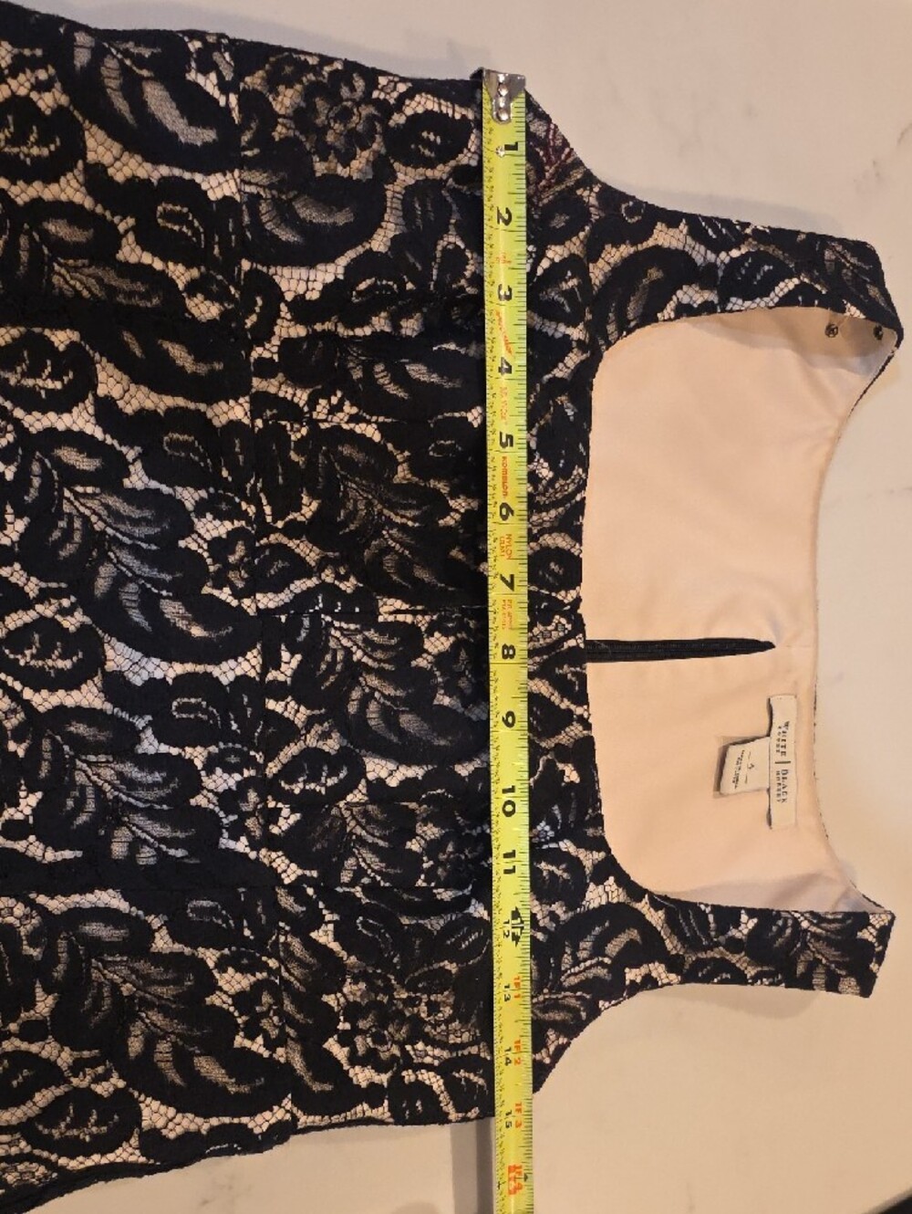 White House Black Market Black Floral Lace Square-Neck Corest Top - Picture 3 of 10